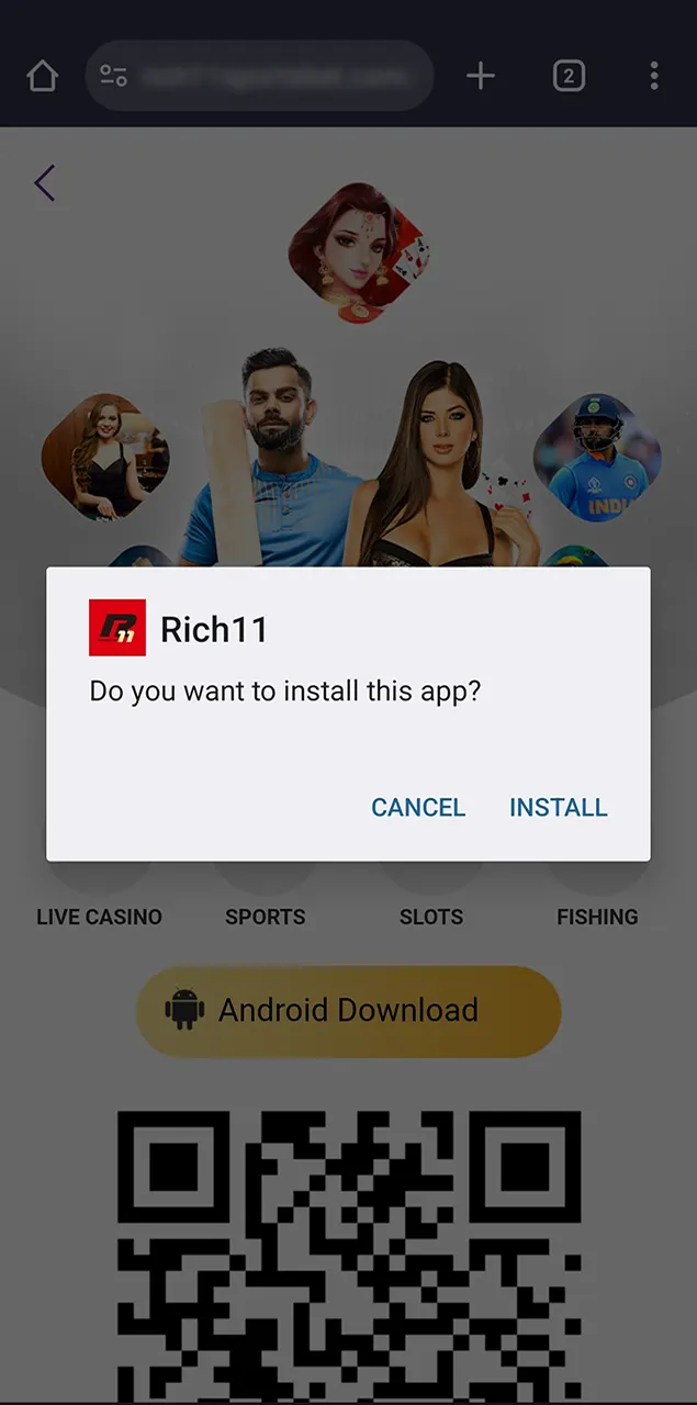 Install the Rich11 Casino app to bet and play your favorite slots.