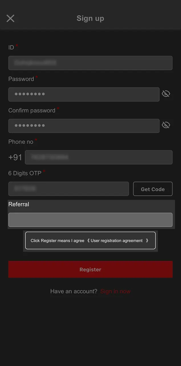 Get an advantage when you sign up at Rich11 Casino by entering the code.
