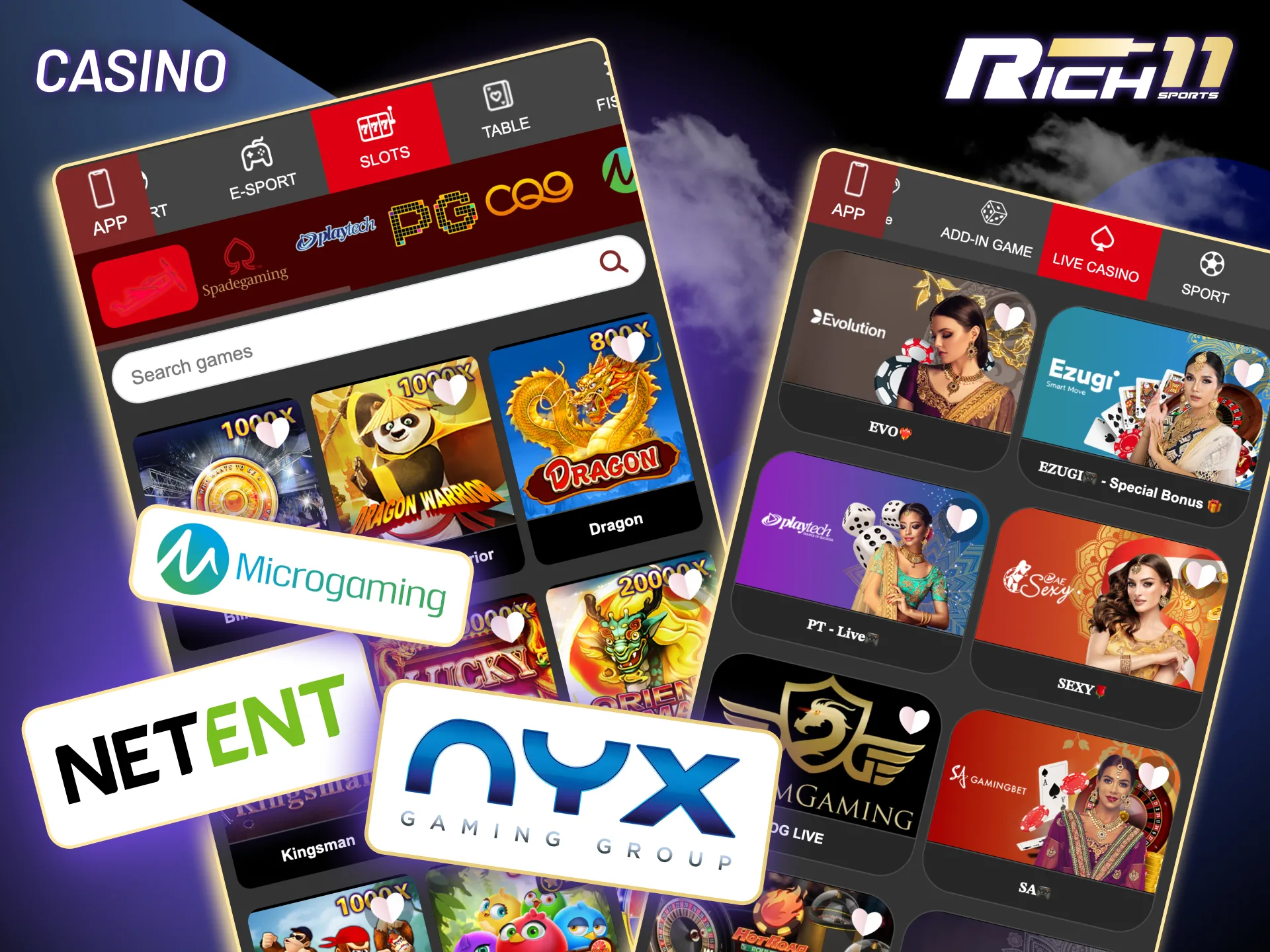 Rich11 brings premium casino action to your phone with games like fishing and lottery.