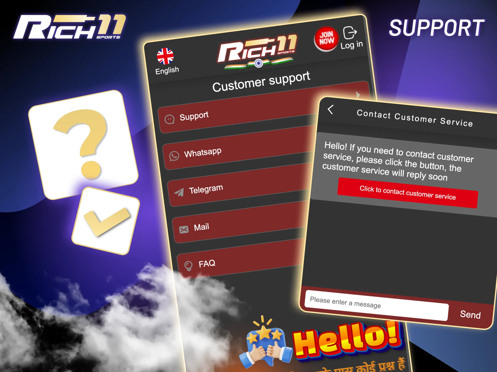 Contact Rich11 support to resolve any issues that matter to you.