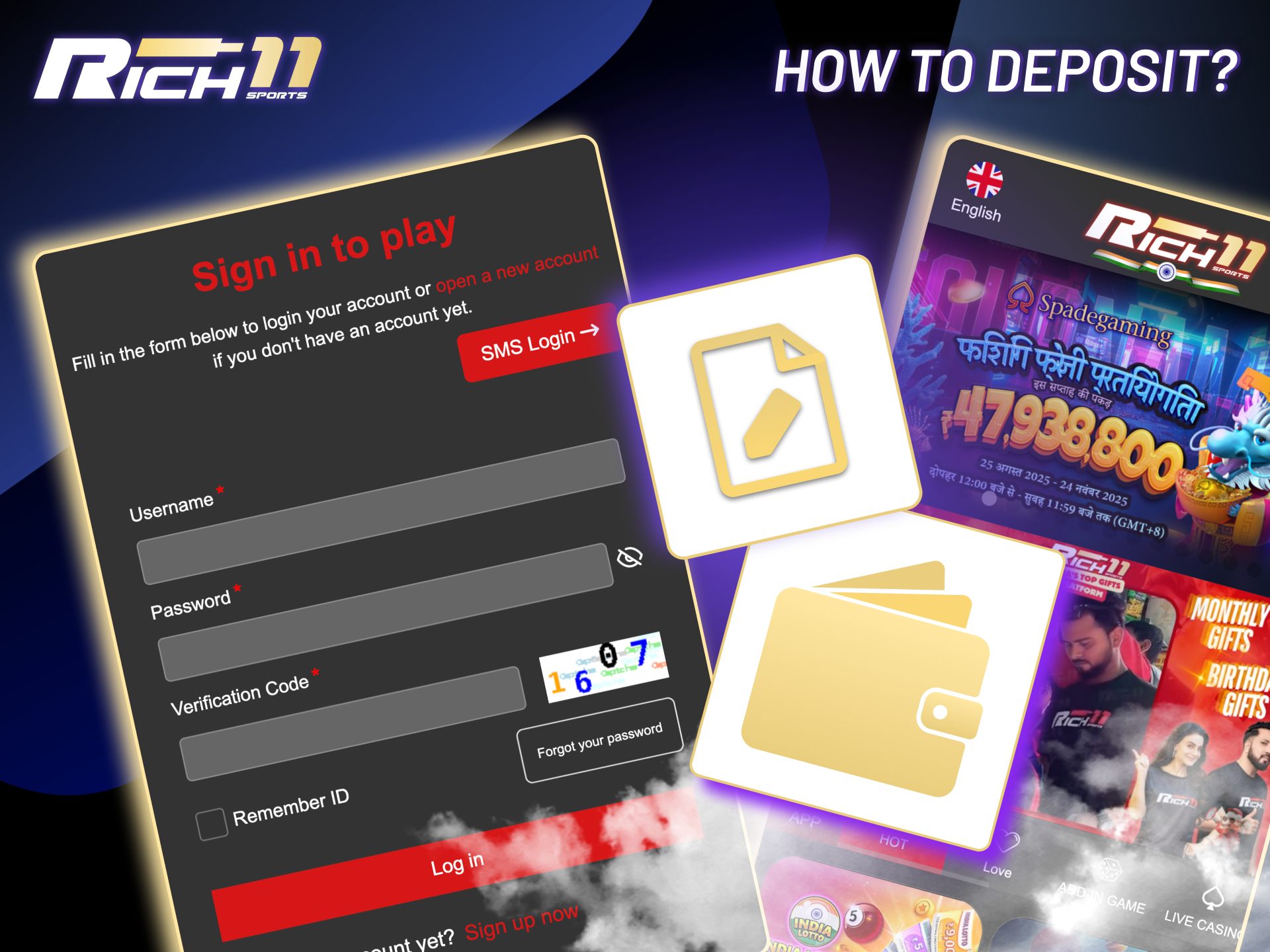 Easy deposit guide for Rich11 players.