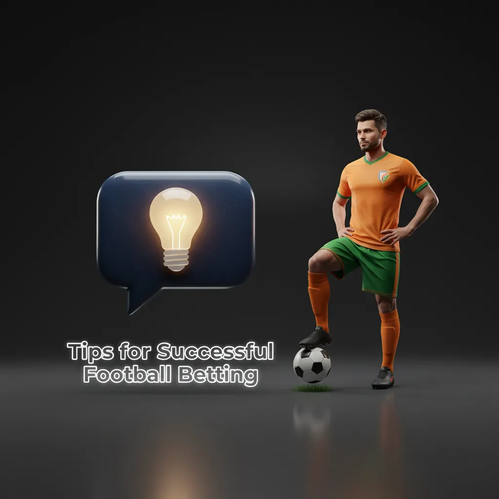 Infographic of football betting tips: research form, injuries, match-ups, weather; manage bankroll and track results